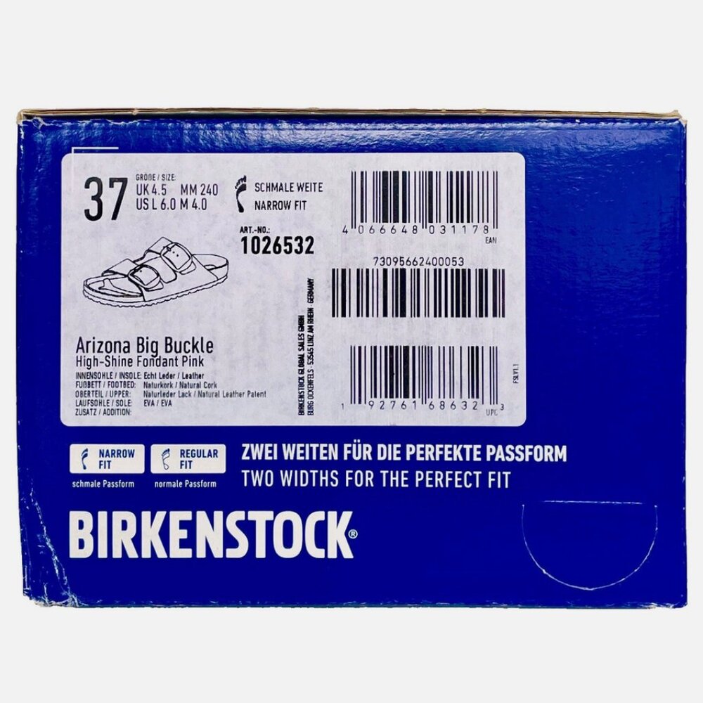 NEW! BIRKENSTOCKS ARIZONA BIG BUCKLE FONDANT PINK LEATHER SANDALS WOMENS 37 6 N - Picture 5 of 13